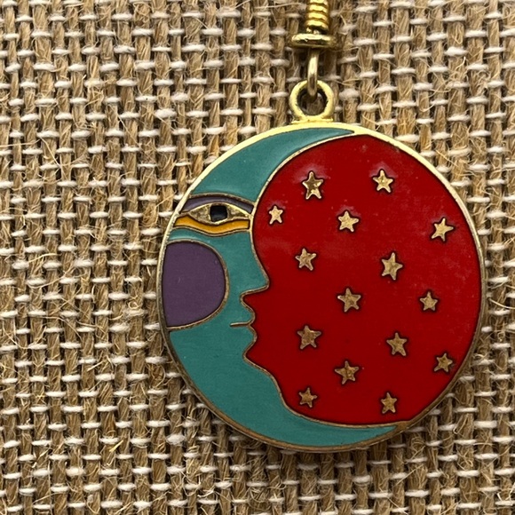 Vtg Laurel Burch Moonface Earrings - Picture 2 of 6